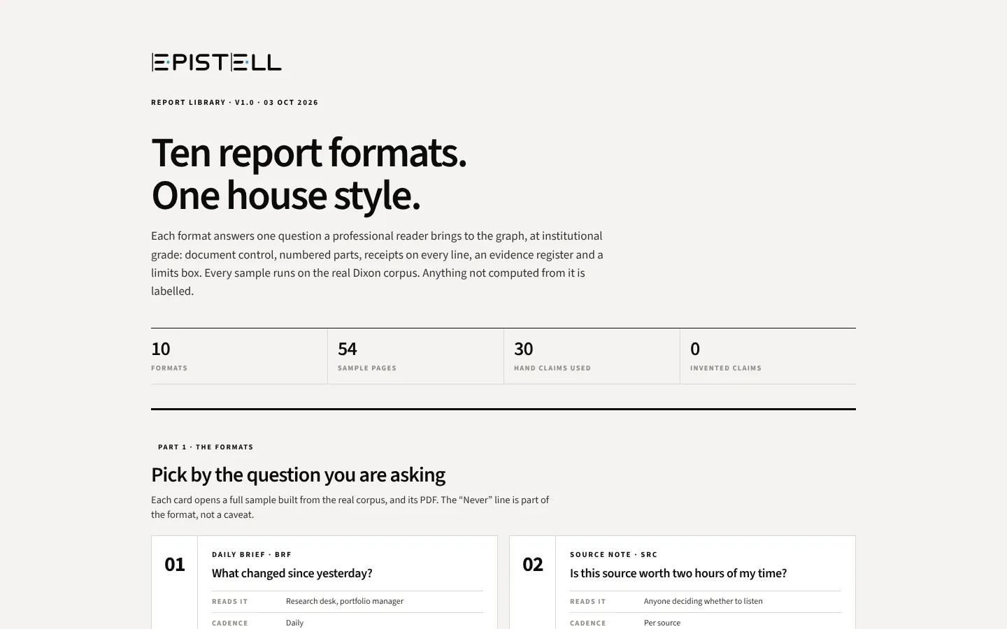 Epistell report library