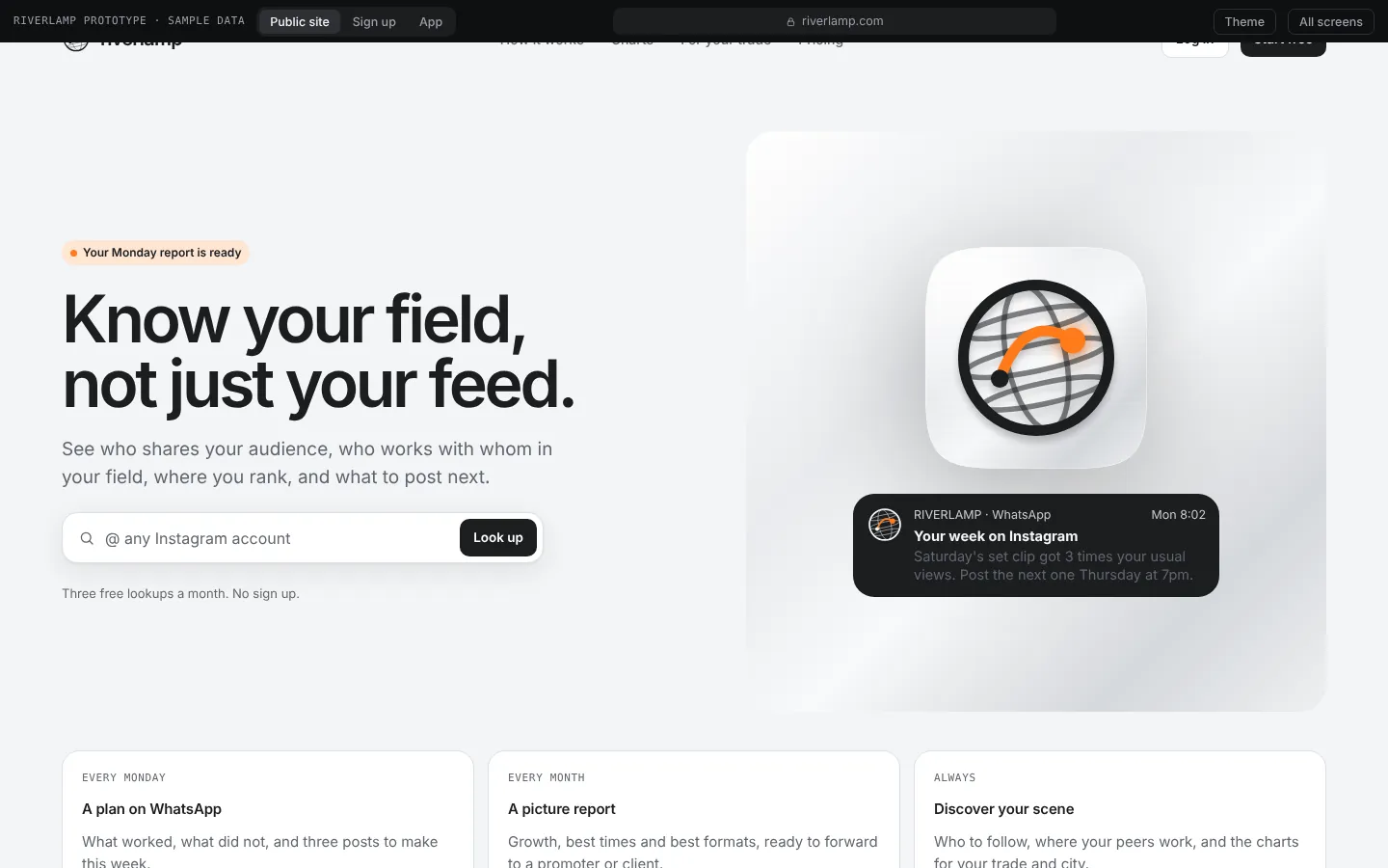 Riverlamp website design